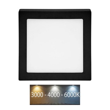 LED Kopalniška stropna svetilka RAFA LED/12W/230V 3000/4000/6000K 17x17 cm IP44 črna