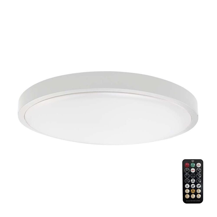 LED Kopalniška stropna svetilka s senzorjem SAMSUNG CHIP LED/18W/230V IP44 3000K pr. 29 cm bela + Daljinski upravljalnik