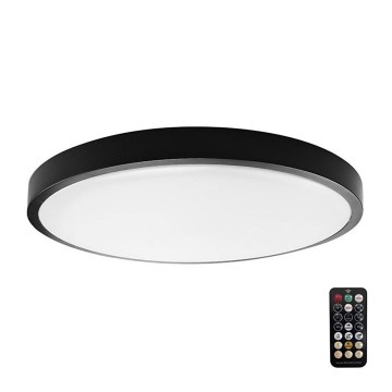 LED Kopalniška stropna svetilka s senzorjem SAMSUNG CHIP LED/18W/230V IP44 4000K pr. 29 cm črna + Daljinski upravljalnik