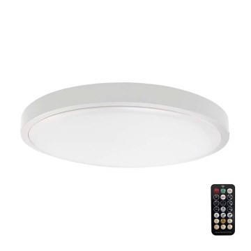 LED Kopalniška stropna svetilka s senzorjem SAMSUNG CHIP LED/24W/230V IP44 3000K pr. 35 cm bela + Daljinski upravljalnik