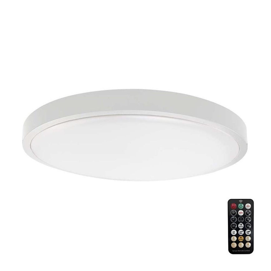 LED Kopalniška stropna svetilka s senzorjem SAMSUNG CHIP LED/24W/230V IP44 4000K pr. 35 cm bela + Daljinski upravljalnik