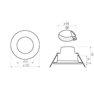 LED Kopalniška vgradna svetilka BONO LED/8W/230V 3000K IP65 bela