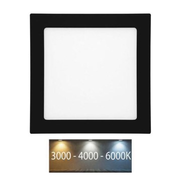 LED Kopalniška vgradna svetilka RAFA LED/12W/230V 3000/4000/6000K 17x17 cm IP44 črna