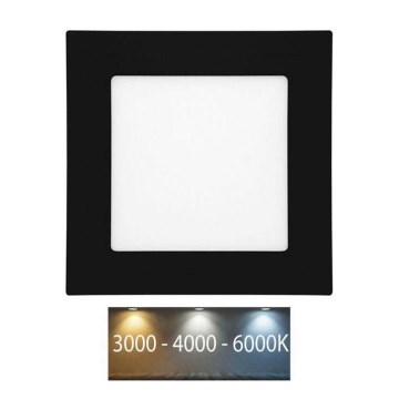 LED Kopalniška vgradna svetilka RAFA LED/6W/230V 3000/4000/6000K 12x12 cm IP44 črna