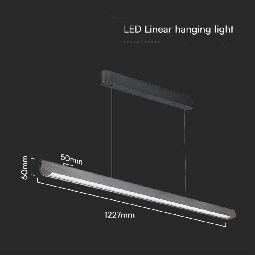 LED Lestenec na vrvici LED/36W/230V 3000/4000/6400K antracit