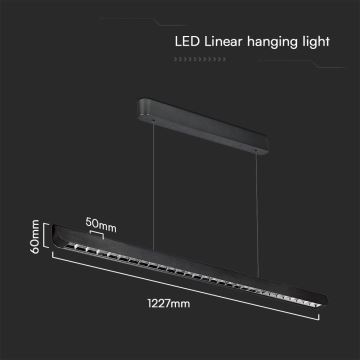 LED Lestenec na vrvici LED/36W/230V 3000/4000/6400K črna