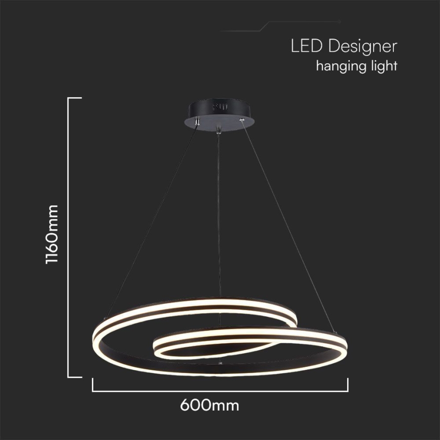 LED Lestenec na vrvici LED/40W/230V 3000/4000/6400K