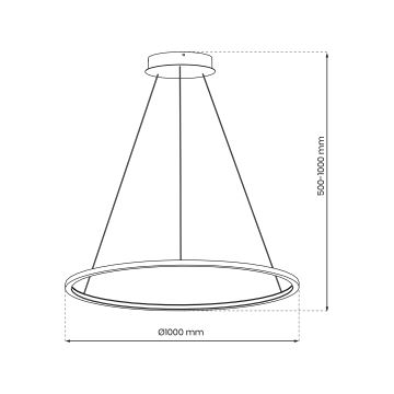 LED Lestenec na vrvici SATURNO LED/57W/230V pr. 100 cm IP44 zlata