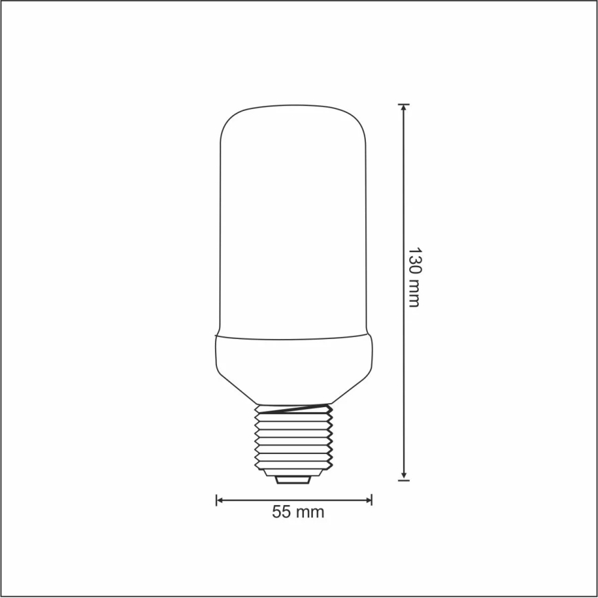 LED Okrasna žarnica FLAME T60 E27/3W/230V 1400K