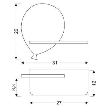 LED Otroška stenska svetilka s polico BALLOON LED/4W/230V rumena/les - FSC certifikat