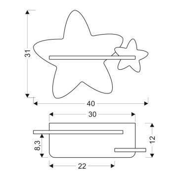 LED Otroška stenska svetilka s polico STAR LED/5W/230V - FSC certifikat