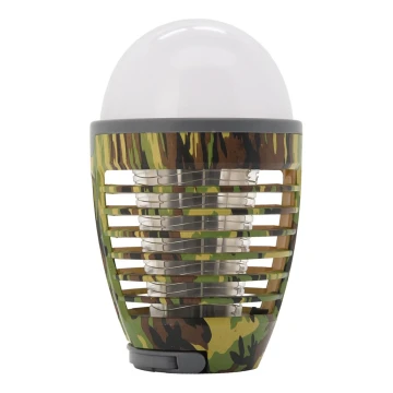 LED Prenosna polnilna svetilka s pastjo za insekte LED/2W/3,7V 1800 mAh IPX4 kamuflaža