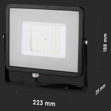 LED Reflektor SAMSUNG CHIP LED/50W/230V 4000K IP65 črna