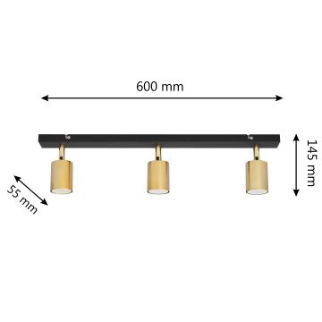 LED Reflektor TUNE 3xGU10/4,8W/230V zlata/črna