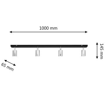 LED Reflektor TUNE 4xGU10/6,5W/230V mat krom/črna