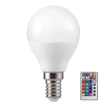 LED RGB Zatemnitvena žarnica P45 E14/4,8W/230V 3000K + Daljinski upravljalnik
