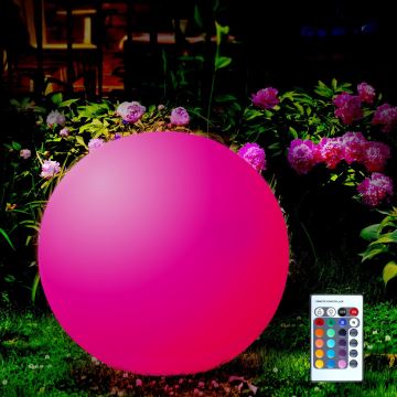 LED RGBW Solarna svetilka BALL LED/1,2V pr. 40 cm IP65 + Daljinski upravljalnik