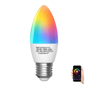 LED RGBW Žarnica C37 E27/5W/230V 3000-6500K Wi-Fi - Aigostar