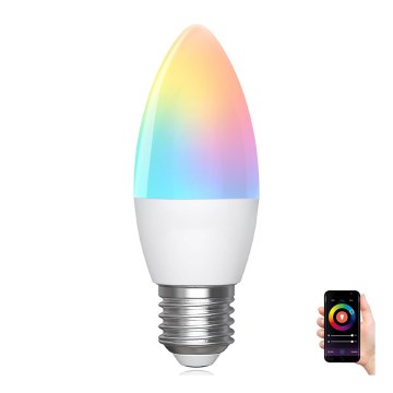 LED RGBW Zatemnitvena žarnica C37 E27/6,5W/230V 2700-6500K Wi-Fi - Aigostar