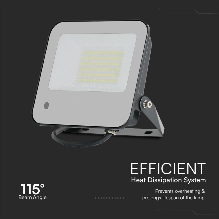 LED RGBW Zatemnitveni reflektor LED/50W/230V IP65 siva + Daljinski upravljalnik