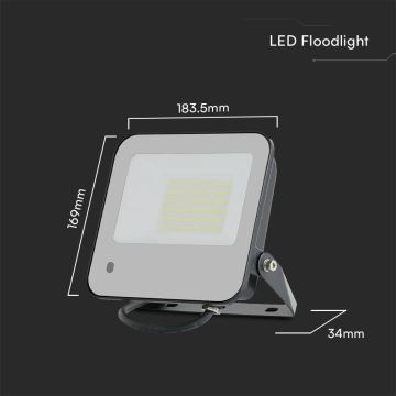 LED RGBW Zatemnitveni reflektor LED/50W/230V IP65 siva + Daljinski upravljalnik