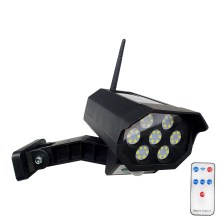 LED Solarna lažna varnostna kamera s senzorjem LED/3,7V IP44 črna + Daljinski upravljalnik