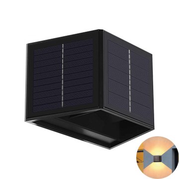 LED Solarna stenska svetilka CUBUS 2xLED/1,5W/3,7V IP54