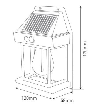 LED Solarna stenska svetilka s senzorjem LANTER LED/1W/3,7V IP44 bela