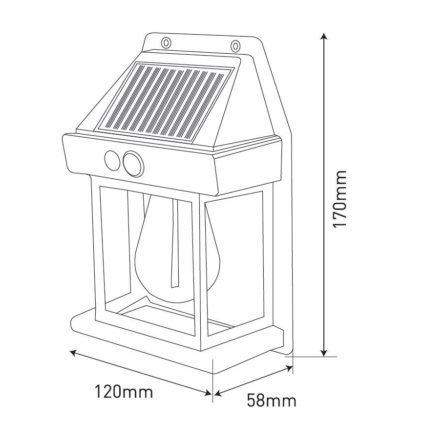 LED Solarna stenska svetilka s senzorjem LANTER LED/1W/3,7V IP44 bela