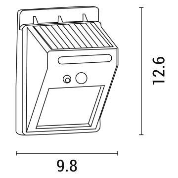 LED Solarna stenska svetilka s senzorjem LED/0,55W/3,7V 6500K IP65