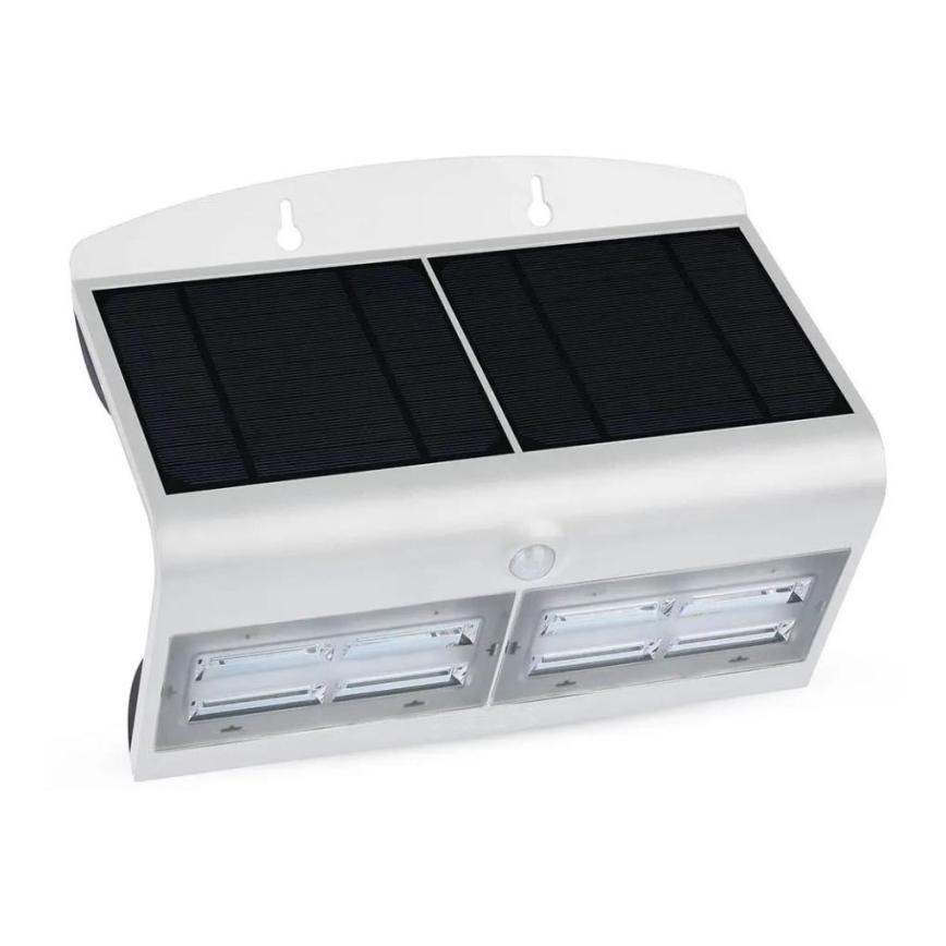 LED Solarna stenska svetilka s senzorjem LED/7W/3,7V 4000K IP65 bela