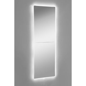 LED Stensko ogledalo z osvetlitvijo RECTANGULAR 120x40 cm bela