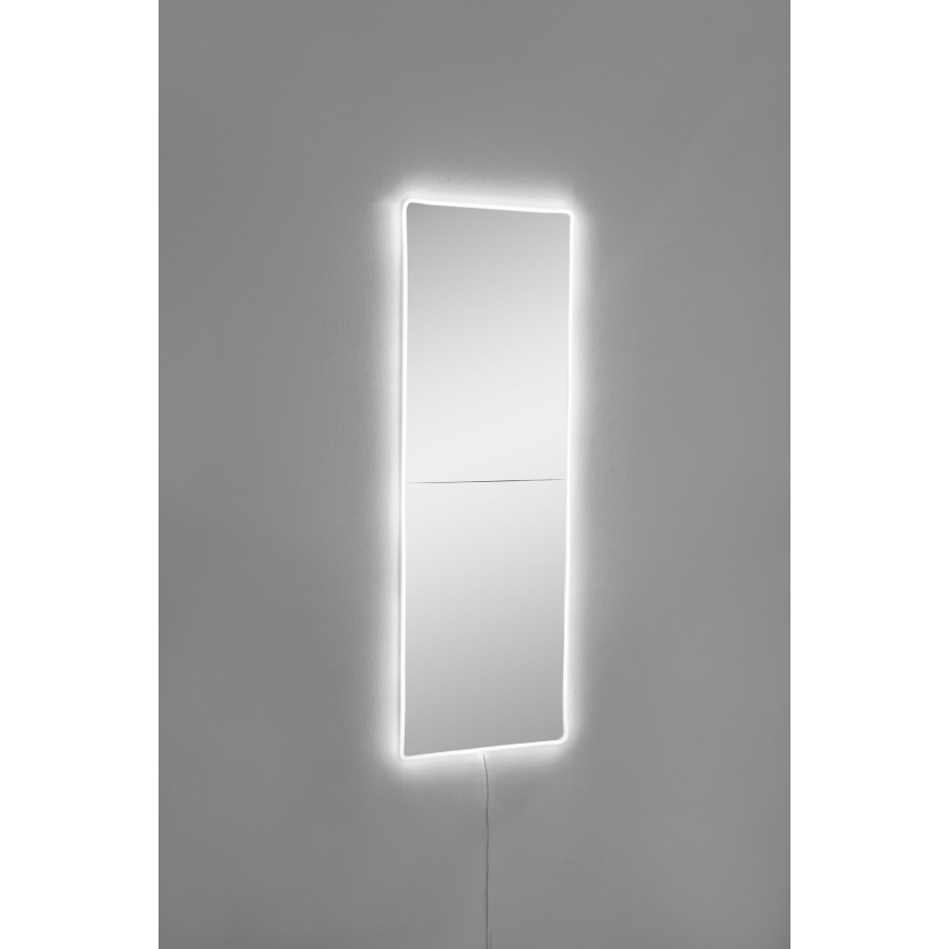 LED Stensko ogledalo z osvetlitvijo RECTANGULAR 80x20 cm bela