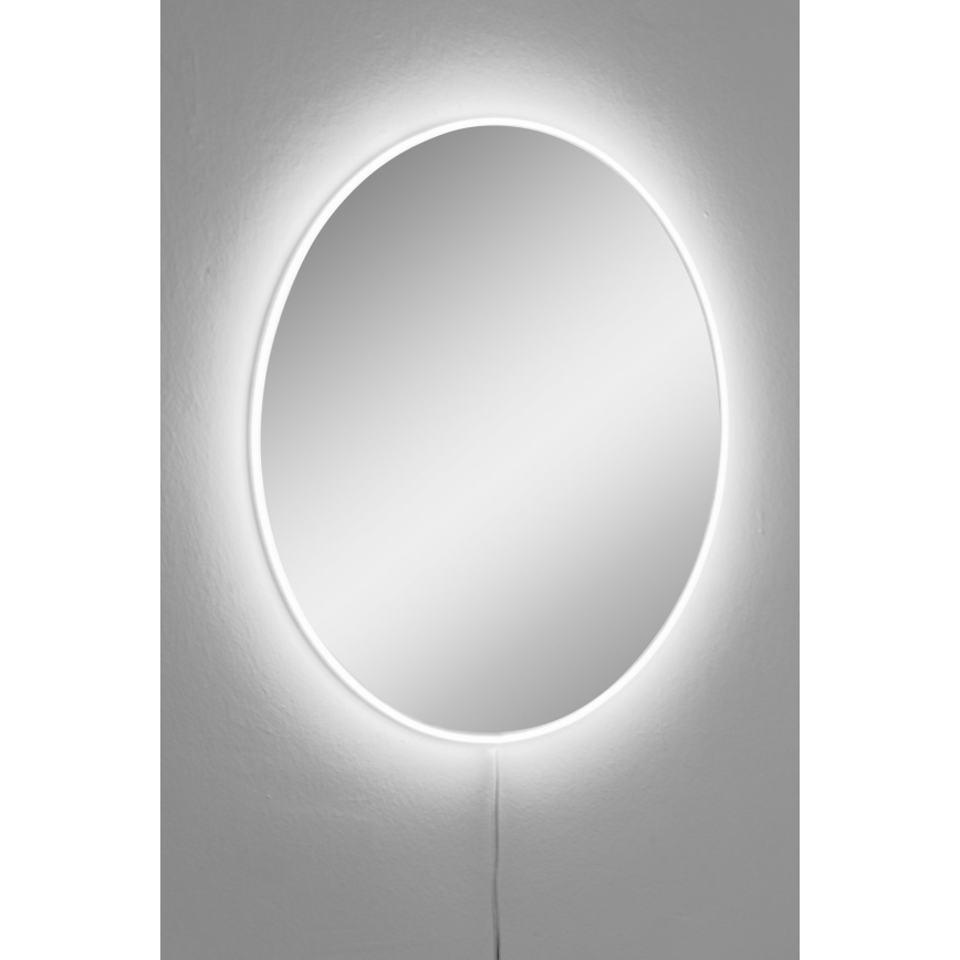 LED Stensko ogledalo z osvetlitvijo ROUND pr. 40 cm bela