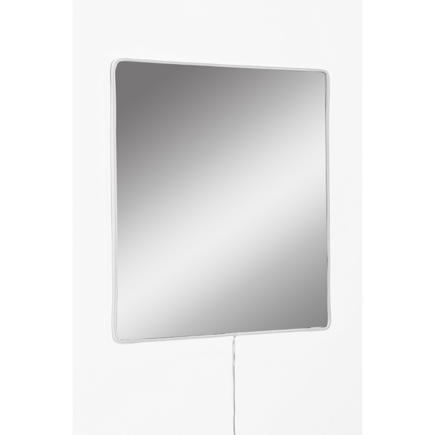 LED Stensko ogledalo z osvetlitvijo SQUARE 50x50 cm bela