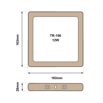 LED Stropna svetilka BLOCK LED/12W/230V 4200K 16,3x16,3 cm rjava