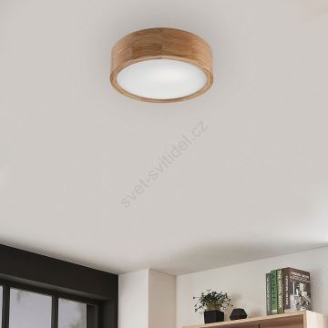 LED Stropna svetilka OAK 1xE27/10W/230V hrast pr. 27 cm