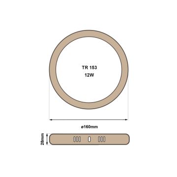 LED Stropna svetilka RING LED/12W/230V 4200K 16 cm rjava