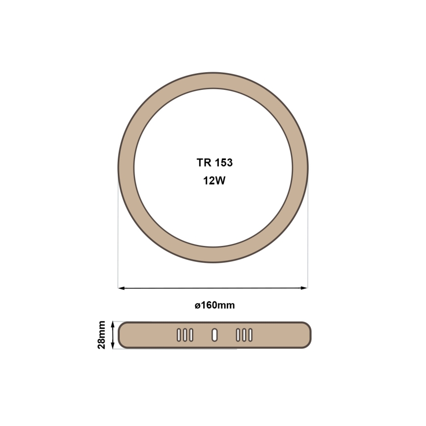 LED Stropna svetilka RING LED/12W/230V 4200K 16 cm rjava