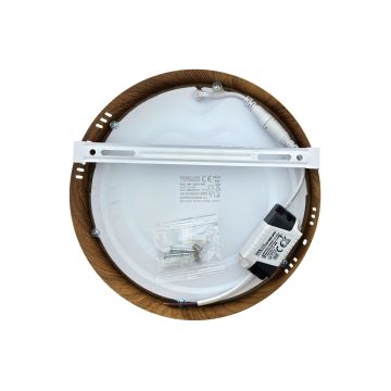 LED Stropna svetilka RING LED/18W/230V 4200K 21 cm rjava