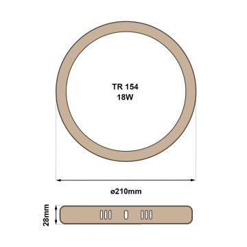 LED Stropna svetilka RING LED/18W/230V 4200K 21 cm rjava