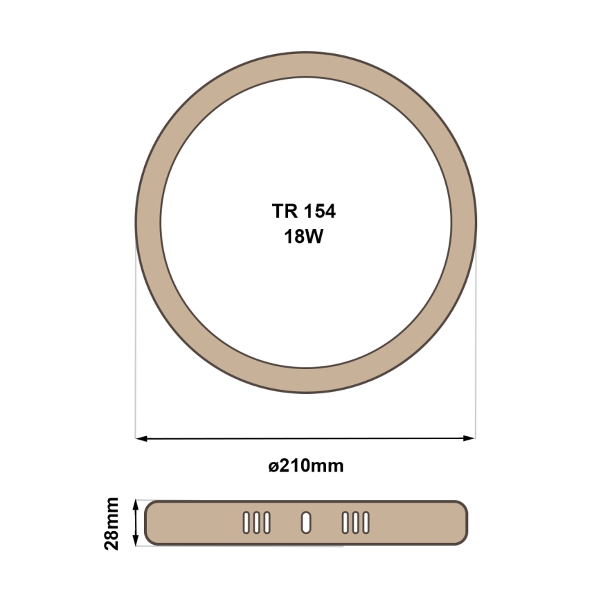 LED Stropna svetilka RING LED/18W/230V 4200K 21 cm rjava