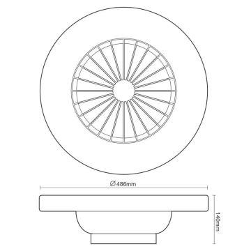 LED Zatemnitvena stropna svetilka z ventilatorjem OPAL LED/48W/230V 3000-6500K + Daljinski upravljalnik