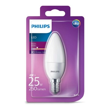 LED sveča Philips E14/4W/230V - CANDLE mlečna