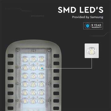 LED Ulična svetilka SAMSUNG CHIP LED/30W/230V 6500K siva