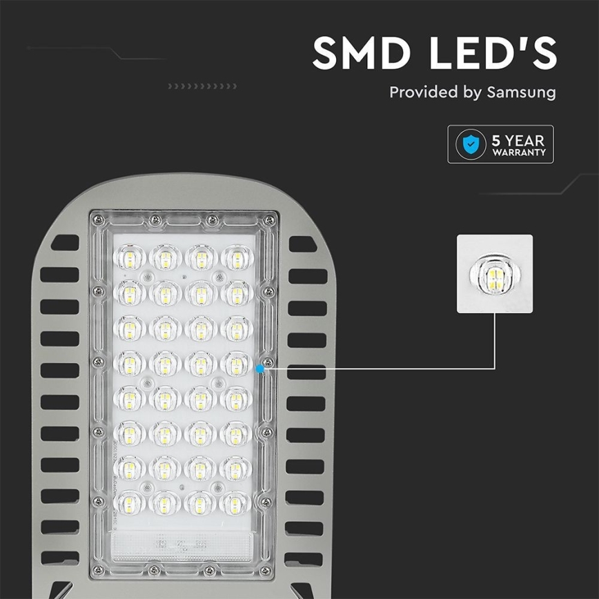 LED Ulična svetilka SAMSUNG CHIP LED/50W/230V 4000K siva