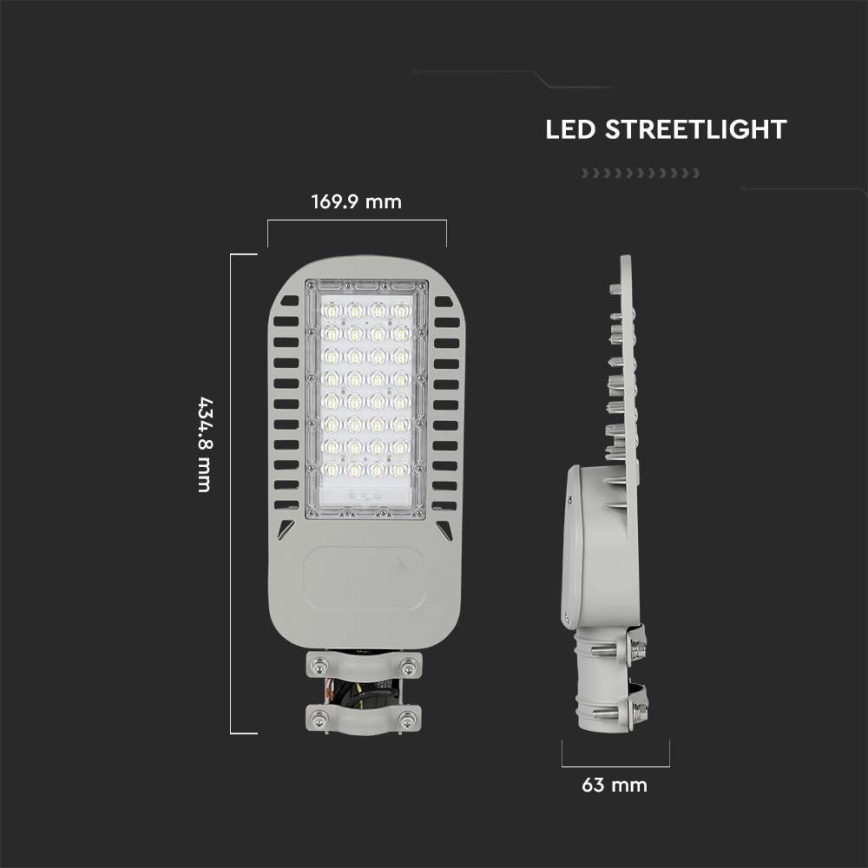 LED Ulična svetilka SAMSUNG CHIP LED/50W/230V 4000K siva