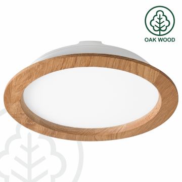 LED Vgradna svetilka WOODY SPOT LED/23,5W/230V 4000K hrast ø 23,5 cm