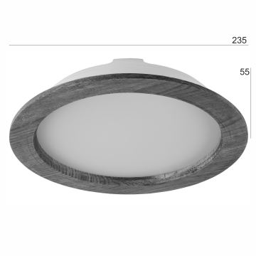 LED Vgradna svetilka WOODY SPOT LED/23,5W/230V 4000K hrast ø 23,5 cm