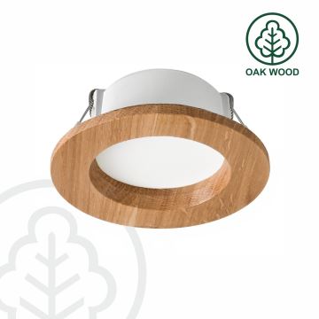 LED Vgradna svetilka WOODY SPOT LED/5,5W/230V 4000K hrast ø 10 cm